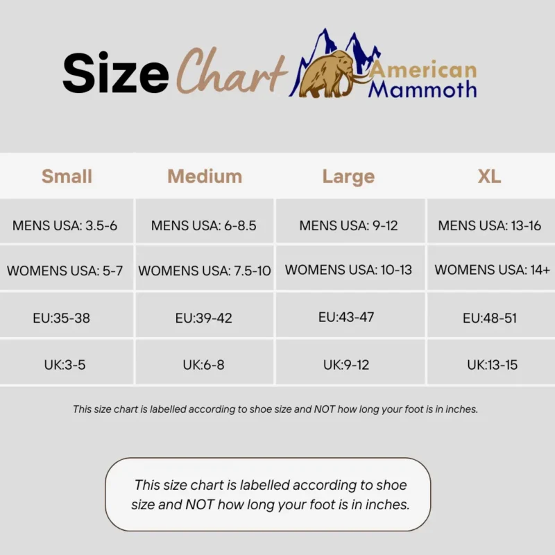 Size Chart - Alpaca Socks Alpaca Socks Size Chart